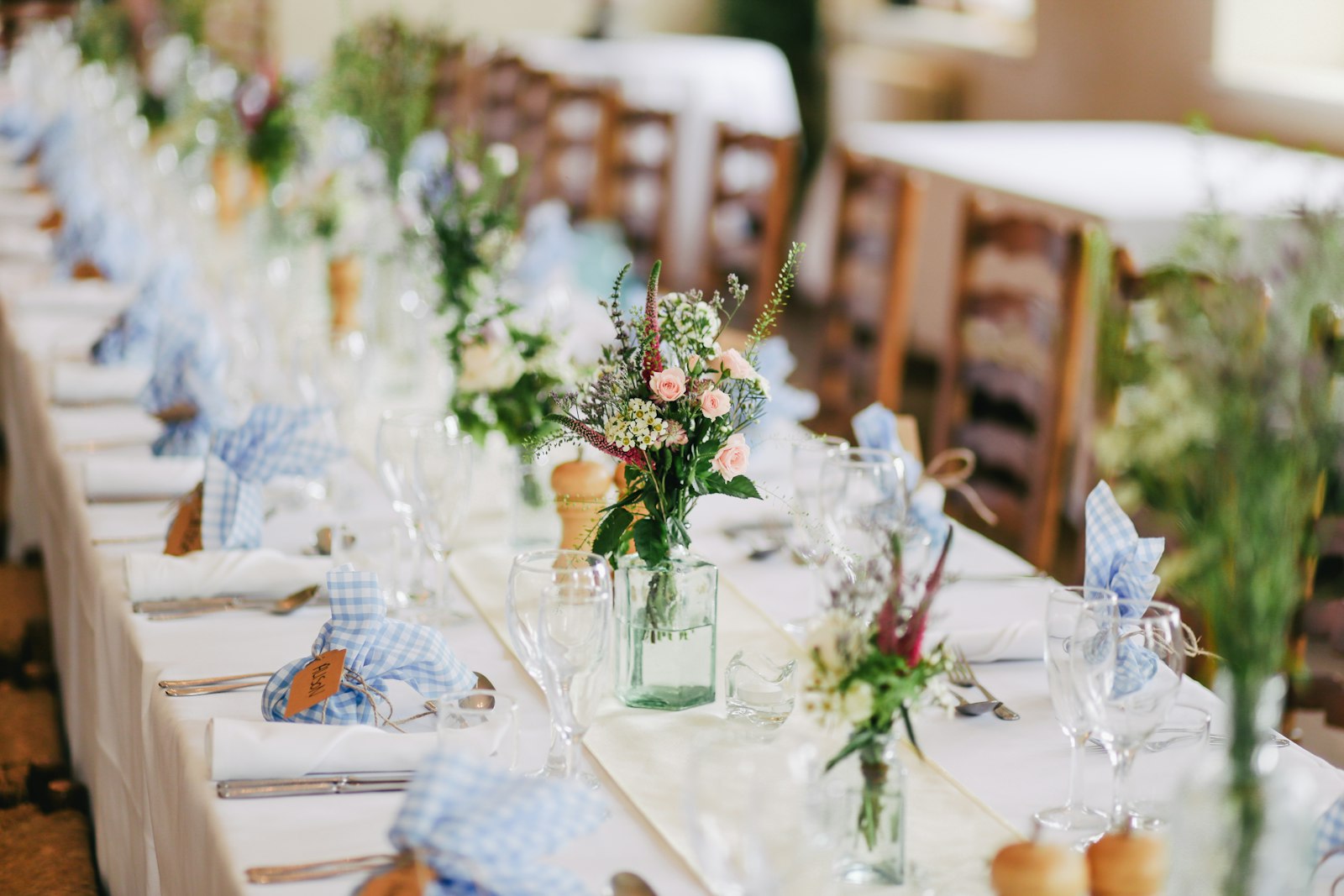 Banquet table with florals